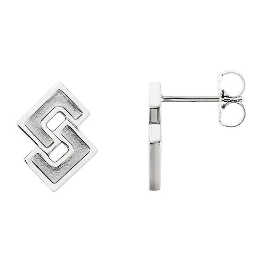 10 x 12mm (7/16 Inch) Sterling Silver Small Geometric Post Earrings